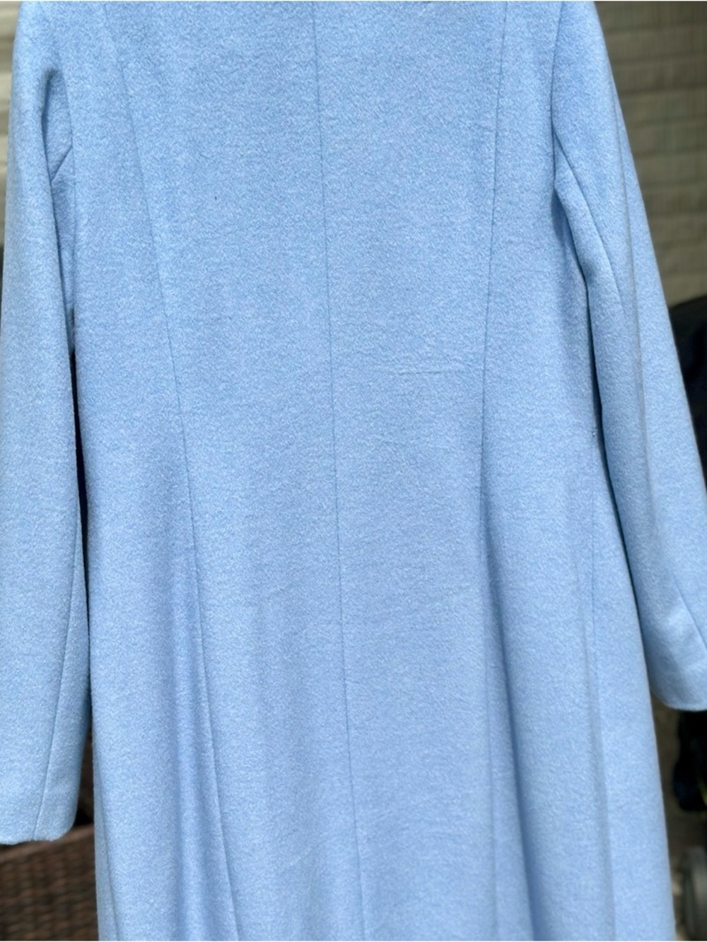 Cole Haan Women’s Pale Blue Wool Blend Lined Draped Shawl Collar Coat - Picture 15 of 16